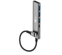 goobay Hub USB 3.2 with 4 ports 5Gbps High-speed multiport adapter, aluminium housing, compatible with iPhone, Android, SSD, Windows/macOS/Linux, 76562