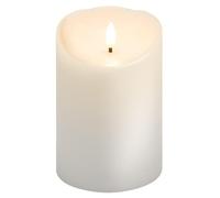 goobay LED Candles White Real Wax Candle 10x15 cm with Timer Function Warm White Battery-Operated 3D Wick for Elegant Decoration, Safe and Stylish Lighting 77776