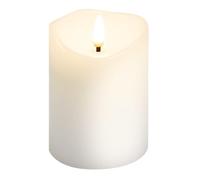 goobay LED Candles White Real Wax Candle 7,5x10cm with Timer Function Warm White 3D Battery-Powered Wick, for Elegant Decoration, Safe and Stylish Lighting 77774