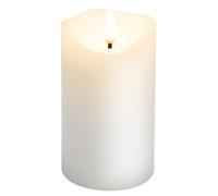 goobay LED Candles White Real Wax Candle 7,5x12,5 cm with Timer Function Warm White Battery-Operated 3D Wick for Elegant Decoration, Safe and Stylish Lighting 77775