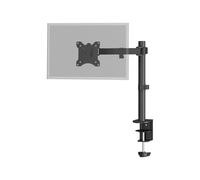 Goobay Monitor Arm Single Flex - 17-32 inch Screen - Desk Mount VESA 75 and 100mm - Rotate, Swivel and Tilt - Height Adjustable Bracket - Maximum Load 8kg - Black 58528