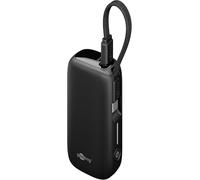 goobay Powerbank 20.000 mAh with Integrated USB-C Cable 13 cm - Quick Charge/Power Delivery - for Samsung, Xiaomi, Lenovo, Huawei, Apple iPhone or iPad / 76252