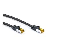 goobay RJ45 Network connection cable 1.00 m Category 7 S/FTP Black Snagless Gold