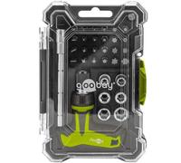 goobay Screwdriver Set with 30-Piece Bit Set, T-Handle Ratchet with Quick Release, S2 Steel Bits, Socket Wrench Set, Bit Extension, Tool for Assembly, Repair and DIY Work - 77841