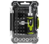 goobay Screwdriver Set with 43-Piece Bit Set, Short Ratchet Screwdriver, Magnetic Bit Holder, S2 Steel, Socket Wrench Set, Tool for Assembly, Repair and DIY Work - 77842