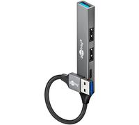 goobay USB-Hub Slim 4-fach grau NEW