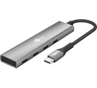 goobay USB-C 4 Port Slim Hub - 4x C (USB 3. 2), SuperSpeed 5Gbit/s, aluminum housing, compatible with MacBook, iPhone, Android, SSD, Windows/macOS/Linux, 76564