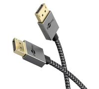 Goobay Slim DisplayPort Cable 1m up to 8K@120Hz or 4K@240Hz 40Gbps Ultra Slim Design Ultrawide Compatible Daisy Chaining for Screen or Projector Black 77444