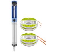 Goobay Soldering Iron Set - Desoldering Pump LSP 100 LC with Desoldering Braid 2 mm, 1.5 Metre Coil - Ideal for Soldering Iron Applications - 75770