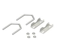 goobay 60504 Tooth Clamp up to 60 mm / Double Clamp for Sat Mast Holder / U-Bracket Holder / for Attaching to Railing and Balcony Railing / Set of 2 Grey