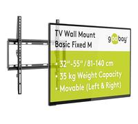Goobay 49730 Wall Mount 55 Inch Extra Flat Mount for Large TVs from 32 to 55 Inches up to 35 kg Max. VESA 400 x 400