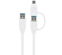 Goobay USB 3.0 cable w. USB-A to USB-C Adapter - 0 5 metres