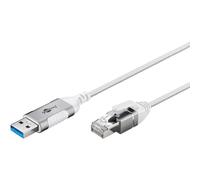 Goobay USB-A 3.0 to RJ45 Ethernet CAT 6 Slim Cable/Adapter Cable/Stable Wired Internet Connection with Router/Network Switch/USB to RJ45 Adapter / 1 Gbit/s / 2 m/white / 74379