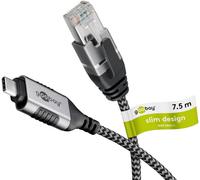 74406 cable slim, USB 3.1 RJ45 male, USB C male nickel-plated Goobay
