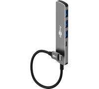 goobay USB C 3.2 - USB A 3.2 / USB-C Male to 1 x USB-C/3 x USB-A, Compact Hub for Laptop, Tablet, Smartphone, SuperSpeed Data Rates up to 5 Gbps, Compatible with Windows/Linux/macOS - 79158