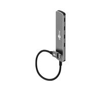 goobay USB C 3.2 - USB A 3.2 / USB-C Male to 4x USB-C, Compact Hub for Laptop, Tablet, Smartphone, SuperSpeed Data Rates up to 5 Gbps, Compatible with Windows/Linux/macOS - 79160