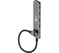 goobay USB C 3.2 - USB A 3.2 / USB-C Male to 4x USB-C, Compact Hub for Laptop, Tablet, Smartphone, SuperSpeed Data Rates up to 5 Gbps, Compatible with Windows/Linux/macOS - 79160