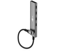 goobay USB-C 4 Port Slim Hub - 4x C (USB 3. 2), SuperSpeed 5Gbit/s, aluminum housing, compatible with MacBook, iPhone, Android, SSD, Windows/macOS/Linux, 76564