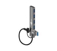 goobay USB C Hub 5 Gbit/s - 2 in 1 Aluminium USB 3.2 - USB-C Male/USB-A Male (USB 3.2) > 4x USB-A (USB 3.2) / USB C Splitter Compatible with MacBook/iPad/Laptop/Phones and USBC Devices - 79149