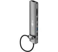 goobay USB-C Slim Hub 8-in-1 Docking Station with USB-C, 5Gbps, HDMI 4K 30Hz, RJ45-100Mbps, 2X USB-A, SD and MicroSD Card Readers - for MacBook Pro M4, Windows Laptops, Tablets, Smartphones-79148