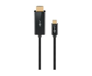 Goobay USB C to HDMI 2.0 Cable - Gold-Plated Connectors, Ultra HD Resolutions up to 4K @ 60 Hz, USB-C Adapter to HDMI for Laptop, PS5, Xbox, Apple TV 4K, TV Accessories - 1 m - 75696