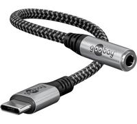 Goobay USB C to Headphone Adapter Jack Aux/USB-C to 3.5 mm Female/Compatible wit