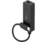 goobay USB C to LAN Adapter 1000 Mbit/s - Gigabit Network Adapter for PC, MacBook, Notebook, RJ45, USB 3.1, Plug & Play, Stable Internet Connection, Compatible with Windows and MacOS, Black, 76579