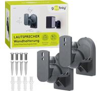 goobay Wall Speaker Mount I Universal Mount for Speakers (3.5 kg) I 20° Tilt & 70° Swivel Adjustment I Easy Installation I Tool-Free Alignment I White 78762 (Black)