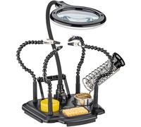 goobayc Aid with LED Magnifier (USB-C) - 1.75x Magnification - Gooseneck Arms - Perfect for Soldering Station & DIY Projects - Black 76558