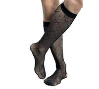 Goobester Men Formal Wear Suit Men Business Tube Fishnet Dress Sheer Socks, 1, One Size