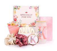 GooBird Personalised Gift Basket for Teen Girls - Pink Initial K Gift Box with Tumbler, Mirror & Hair Accessories, Birthday Gifts for 13-18 Year Old Girls, Trendy Teen Girl Gift Ideas