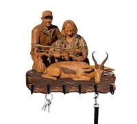 GOOBRRL Personalized 2D Flat Hunting Theme Key Holder for Wall Custom Hunters Photo Wall Mount Key Hook Animal Lover Wood Hanging Rack Man Cave Keys Hanger for Garage Farmhouse Decor Hunter Gift,02