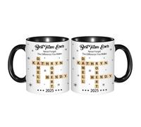 GOOBRRL Personalized Best Team Ever Mug Custom Team Names Puzzle Coffee Mug Crossword Puzzle Coffee Cup Crossword Ceramic Cup Appreciation Gift for Coworkers Colleagues Christmas Birthday,02
