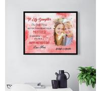 GOOBRRL Personalized Famiy Photo Canvas Prints Custom To My Daughter The Only Thing Better Than Being Your Mother Is Watching You Be A Mom Poster Name Wall Art Unique Gifts for Birthday