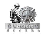 GOOBRRL Personalized Firefighter Metal Wall Hooks Custom Name Fireman Key Hanger Wall Mount Firefighter Key Holder Coat Hanger for Housewarming Entryway Hallway Decors Fireman Gifts,B3