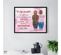 GOOBRRL Personalized Mom and Daughter Portrait Canvas Prints Custom To My Daughter The Only Thing Better Than Being Your Mother Is Watching You Be A Mom Poster Name Wall Art Unique Gifts for Birthday
