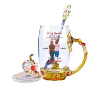 GOOBRRL Personalized Mother and Daughters Portrait Flower Tea Cup Custom Name Mothers Day Floral Tea Cup to My Daughter Glass Coffee Mug Watching You Be A Mom Teacup for Daughter Birthday from Mom,02