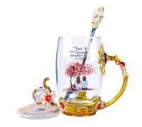 GOOBRRL Personalized Mother Daughter Portrait Flower Tea Cup Custom Mother's Day Glass Coffee Mug The Love Between Mother & Daughters is Forever Floral Tea Cup Gift for Mom Grandma Birthday