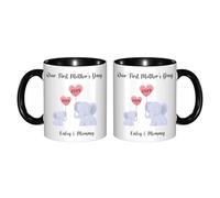 GOOBRRL Personalized Our First Mother's Day Together Mug Custom Name Year Newborn Ceramic Cup Cute Animal Theme New Mom Coffee Cup 1st Mothers Day Coffee Mug Best Mom Ever Gift from Son Daughter,03