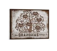 GOOBRRL Personalized This Grandma Belong To Poster Custom Family Tree Name Canvas Painting Family Wall Art Grandma Canvas Sign Gifts for Grandparents Mom Dad