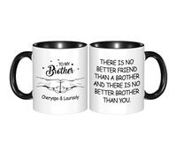 GOOBRRL Personalized to My Brother Mug Gift Custom Name Fist Bump Coffee Mug There is No Better Brother Than You Ceramic Cup Funny Coffee Cup for Men Brothers Sibling Friends Father's Day Birthday