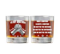 GOOBRRL Personalized to My Brother Whiskey Glass Custom Name Once A Brother Always A Brothers Whiskey Cup Gift Funny Friendship Glass for Men Bro Best Friends Dad Father's Day Birthday Christmas,03