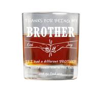 GOOBRRL Thanks for Being My Brother Personalized Family Whiskey Glass Custom Name Brother Drink Cup Funny Birthday Wine Glass Men's Day Friendship Drink Cup Gift for Best Friend Dad Fathers Day
