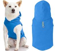 Gooby Every Day Fleece Cold Weather Vest with Hoodie for Small Dogs, Medium, Blue