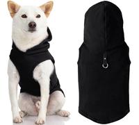 Gooby Every Day Fleece Cold Weather Vest with Hoodie for Small Dogs, Small, Black