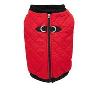 Gooby Fashion Vest Dog Jacket - Red, X-Large - Warm Zip Up Dog Bomber Vest with Dual D Ring Leash - Winter Water Resistant Small Dog Sweater - Dog Clothes for Small Dogs Boy or Medium Dogs