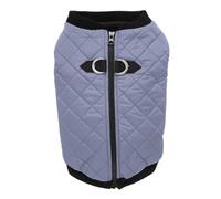 Gooby Fashion Vest - Gray, Large - Warm Zip Up Bomber Jacket with Dual D Ring Leash - Water Resistant Dog Sweater for Small Dogs