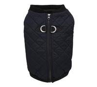 Gooby Fashion Zip Up Dog Bomber Vest - Black, Small - Warm, Water Resistant - Boy or Medium Dogs