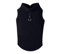 Gooby Fleece Vest Dog Sweater - Black, Large - Warm Pullover Fleece Dog Jacket with O-Ring Leash - Winter Small Dog Sweater Coat - Cold Weather Dog Clothes for Small Dogs Boy or Girl