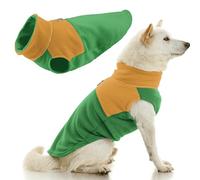 Gooby Fleece Vest Two Tone - Green, Large - Soft Fleece Vest with Durable Metal Leash Ring Stylish Two Tone Dog Sweater for Small to Medium Dogs